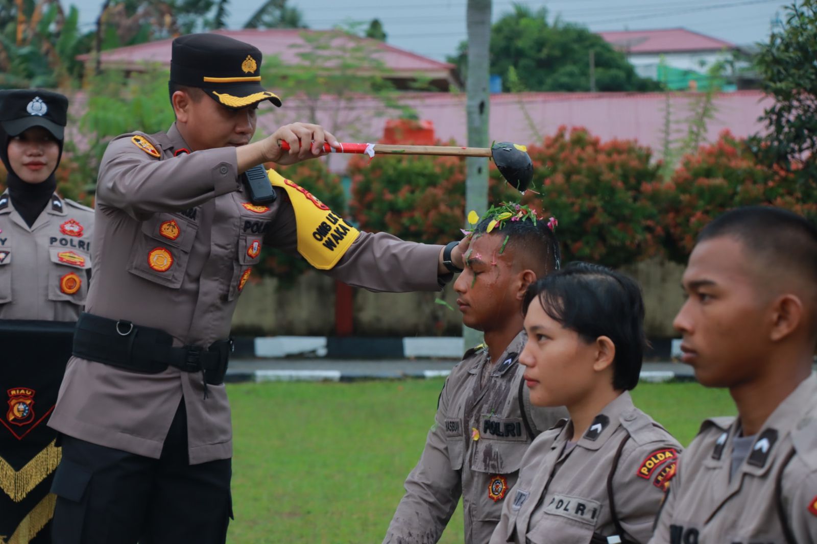 Kapolres Kampar Pimpin Upacara Penyambutan Bintara Remaja Polres Kampar Lulusan Diktukba Gel. II T.A. 2023